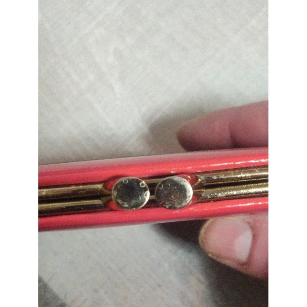 Vintage Red Mosaic Patterned Wallet